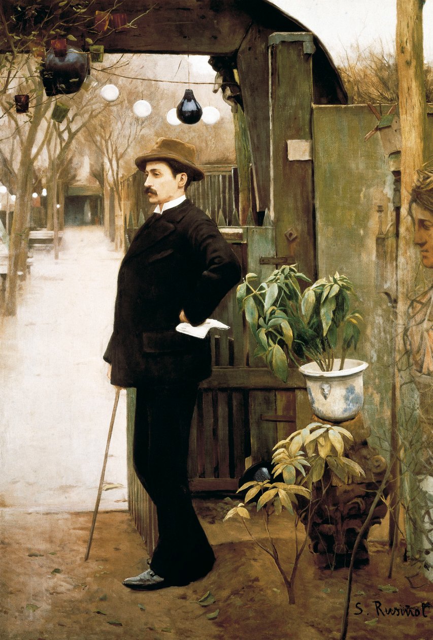 "画家Miguel Utrillo (1862-1934)在巴黎逗留期间的肖像" Santiago Rusinol y (i) Prats (1861-1931)的绘画 1891年 作者 圣地亚哥·鲁西诺·普拉茨