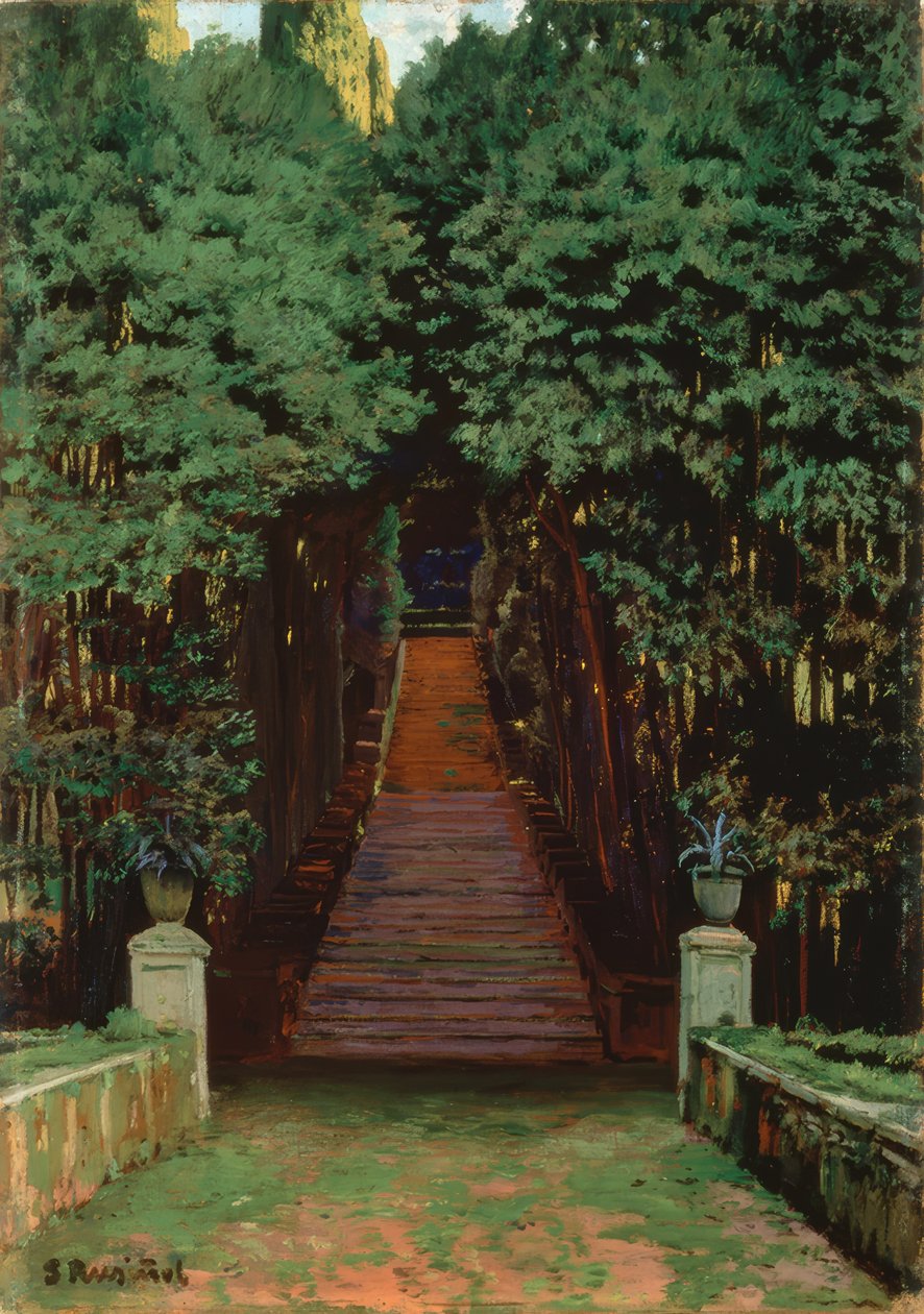 Treppe im Garten 作者 圣地亚哥·鲁西诺（SantiagoRusiñol）