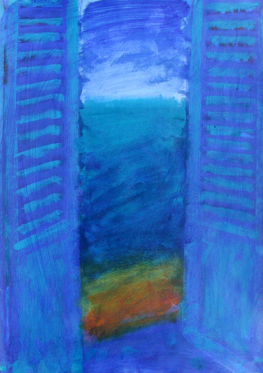 蓝色百叶窗（船上的丙烯酸） 作者 莎拉·海沃德