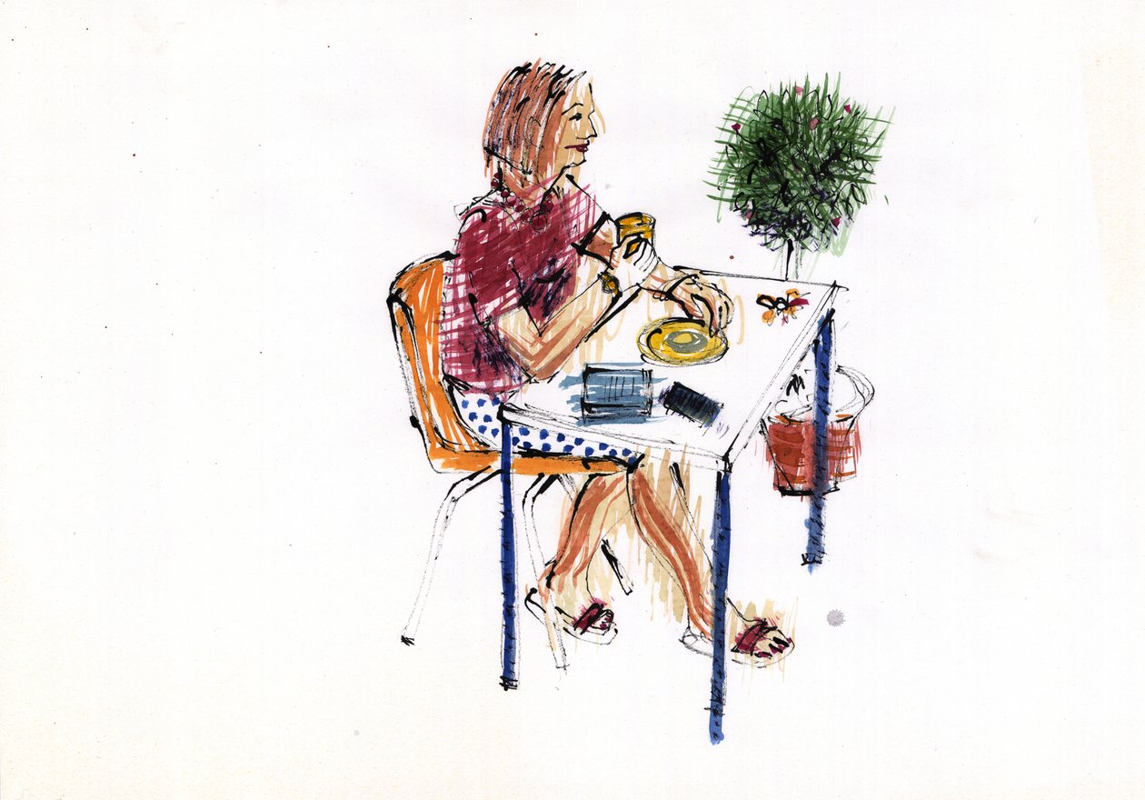 Cafe，2009（丙烯酸） 作者 莎拉·海沃德