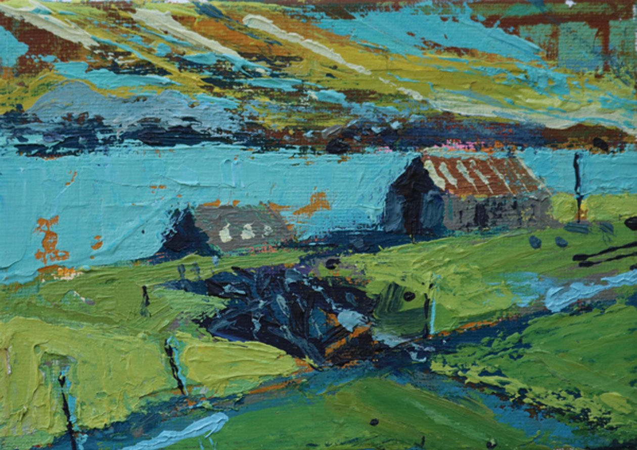 Farm by the sea (acrylic on canvas) 作者 莎拉·海沃德