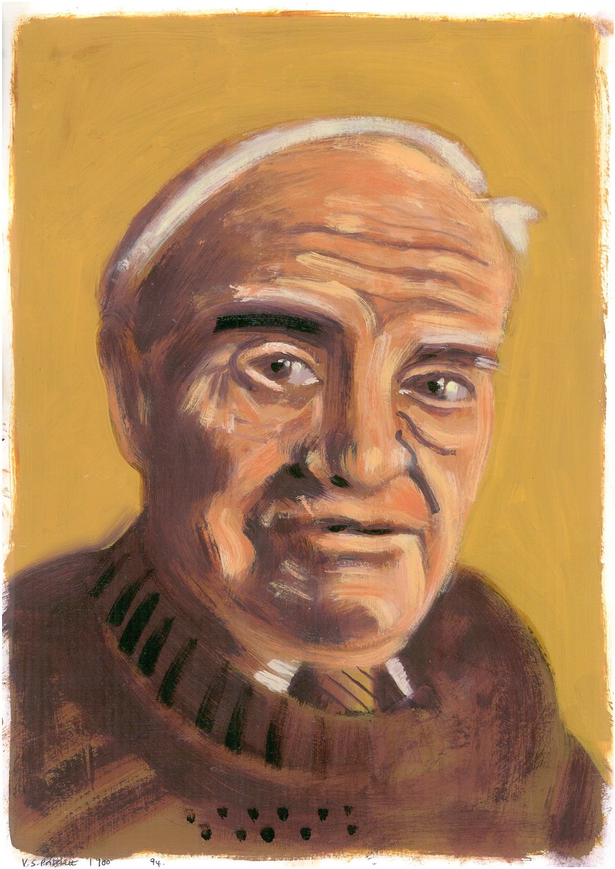 V. S Pritchett，2008（纸上油画） 作者 莎拉·海沃德