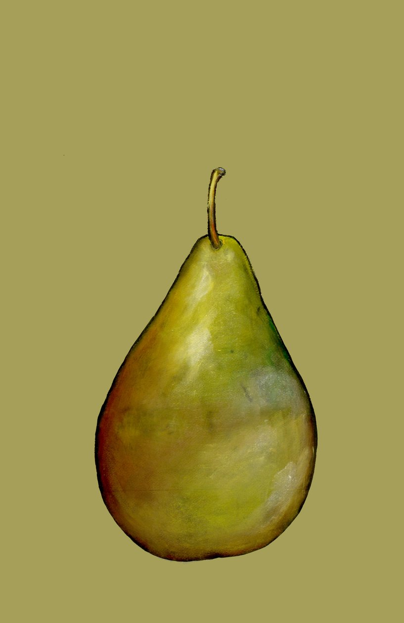 梨，2007年（纸上油和蜡笔） 作者 莎拉·汤普森·恩格斯