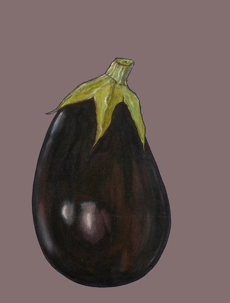 茄子，2006年（纸上油和蜡笔） 作者 莎拉·汤普森·恩格斯