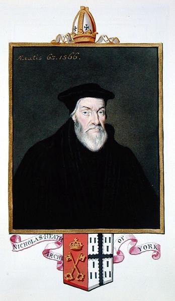尼古拉斯-希斯（约1501-78）的肖像，摘自《伊丽莎白女王宫廷回忆录》，1825年出版（纸上水彩和水粉画）。 作者 艾塞克斯（Essex）的莎拉伯爵夫人（Sarah Countess）