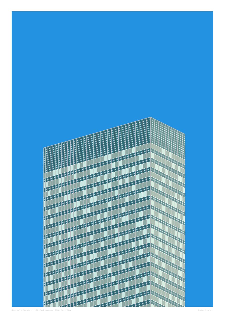 纽约市公园大道 390 号，2014 年（平面胶印画） 作者 萨拉·埃文斯