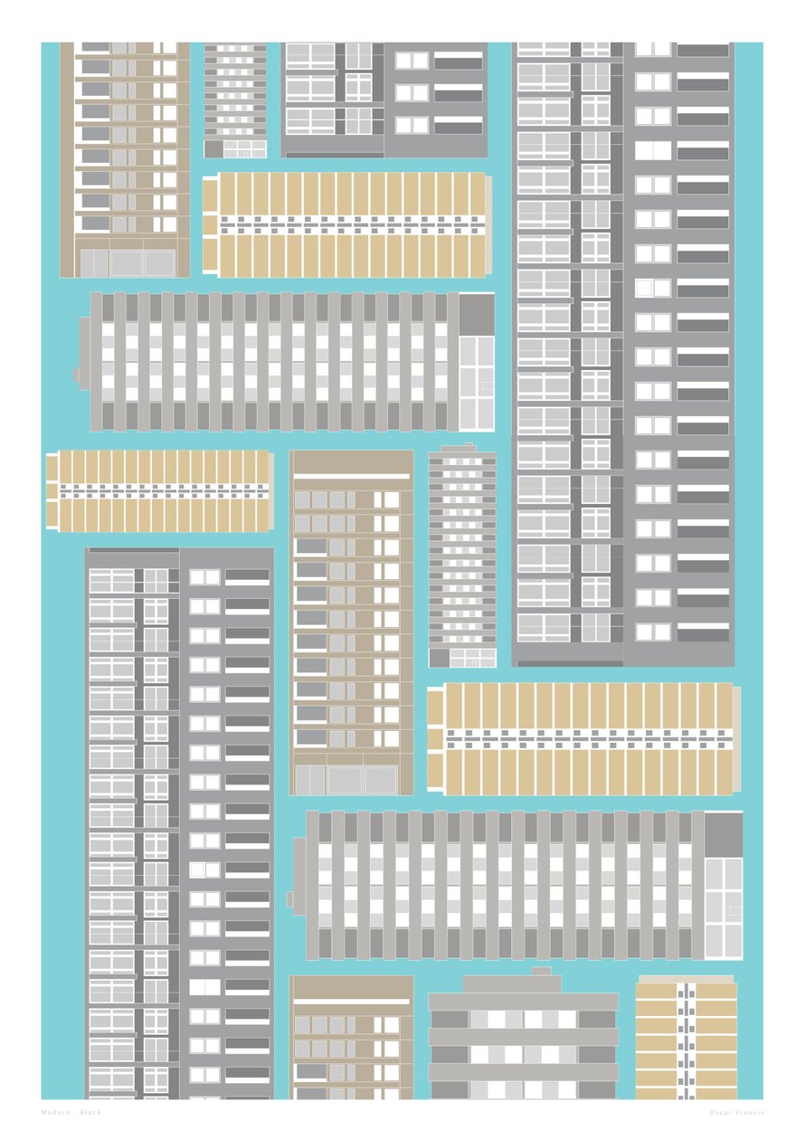 现代区块》，2014 年（图形刻印版画） 作者 萨拉·埃文斯