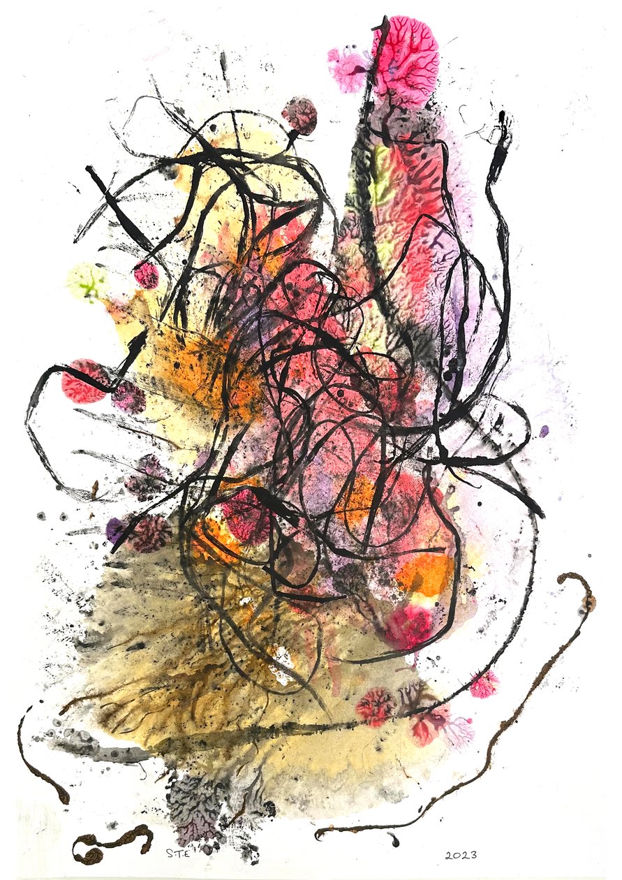 黑草，2023（墨水单版画） 作者 莎拉·汤普森·恩格斯