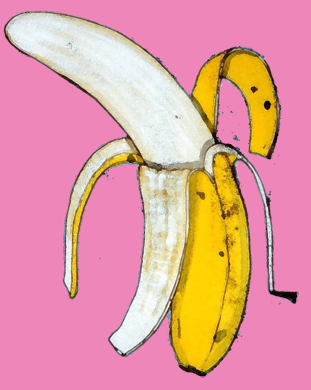 Banana, 2014 (monoprint with ink) 作者 莎拉·汤普森·恩格斯
