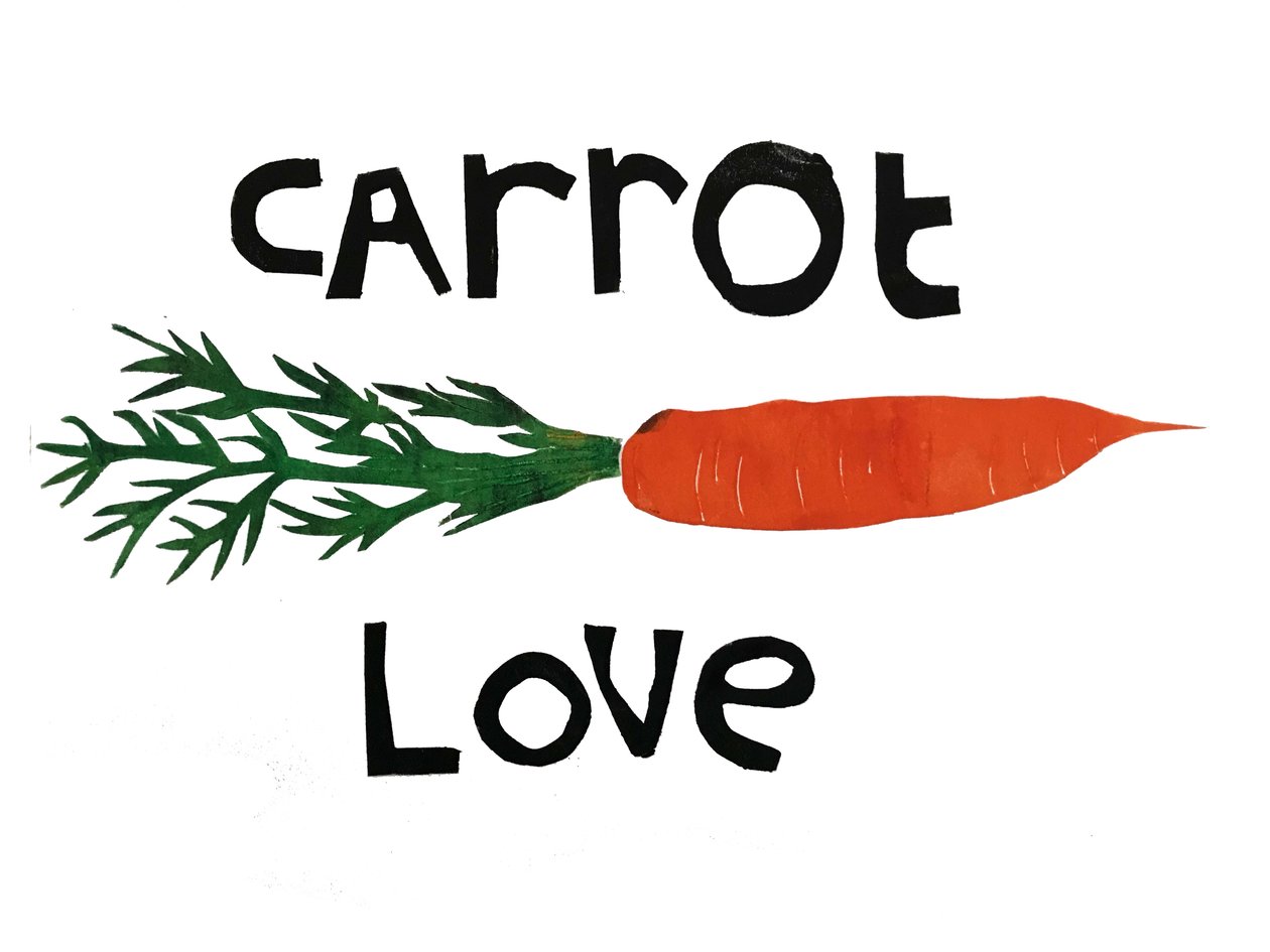 Carrot love,2019 (Ink monoprint) 作者 莎拉·汤普森·恩格斯