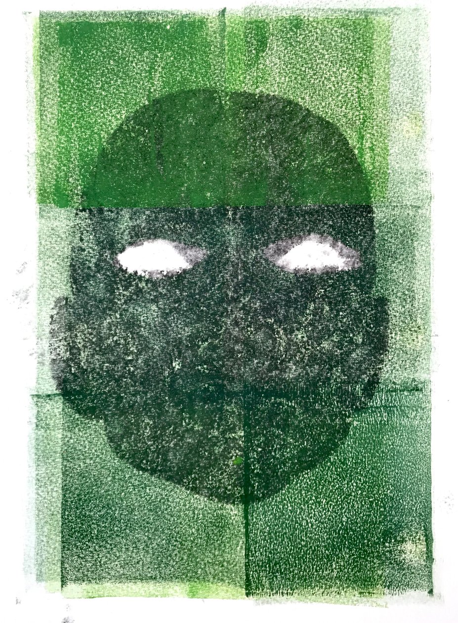 Eyeless,2020,(monoprint) 作者 莎拉·汤普森·恩格斯