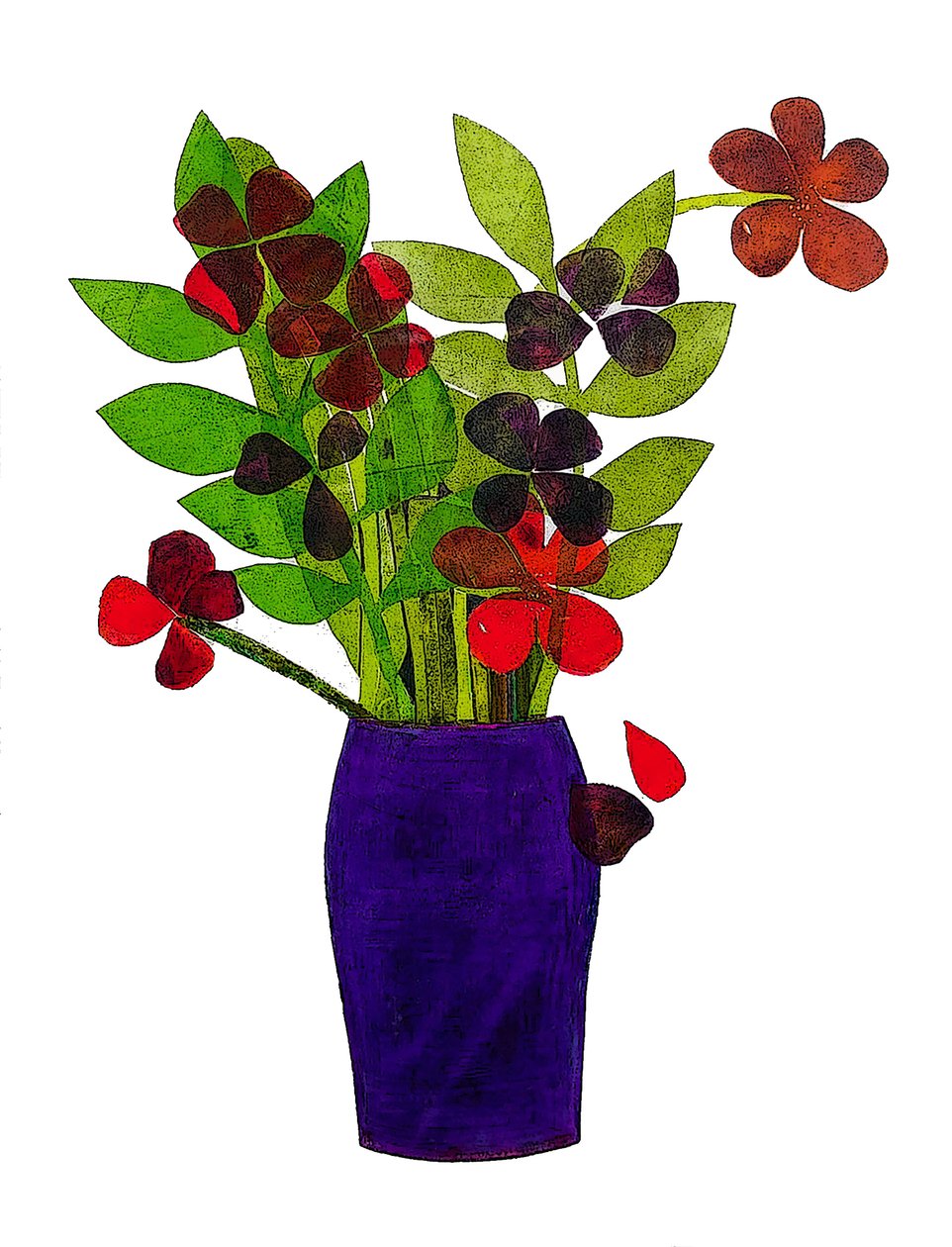 Purple pot 2020 (monoprint) 作者 莎拉·汤普森·恩格斯