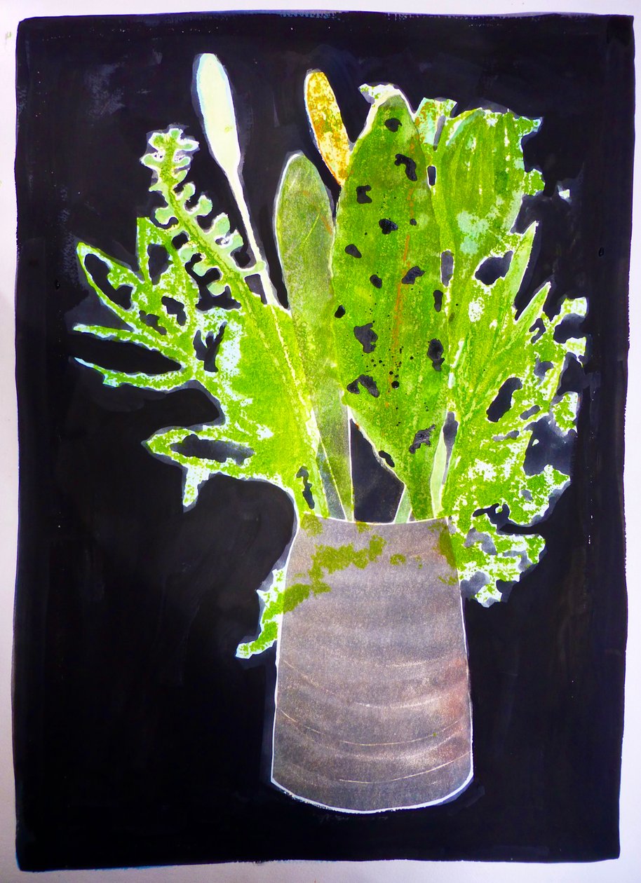 Seaweed leaves (monoprint on paper) 2020 作者 莎拉·汤普森·恩格斯