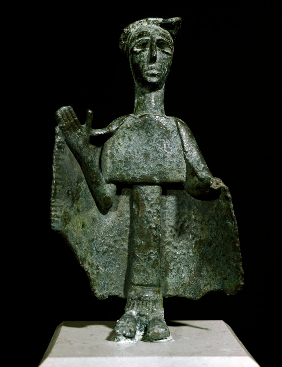 Nuragic 文化 (nuraghi) 撒丁岛：祈祷中的女性青铜雕像，称为 Torralba。 公元前 8-7 世纪。 卡利亚里，国家考古博物馆，撒丁岛，意大利 作者 撒丁岛的努拉克文明
