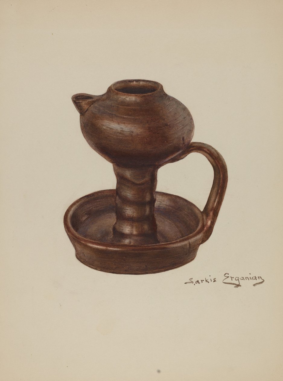 油脂灯，约1939年。 作者 萨尔基斯·埃尔加尼安