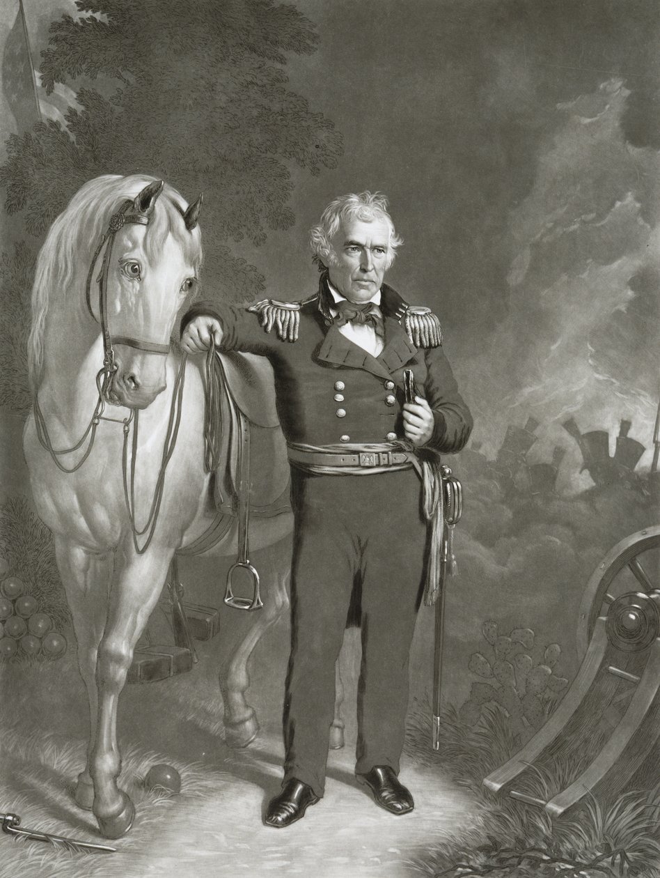 Zachary Taylor少将，1849-1852（编织纸上的mezzotint） 作者 Sartain和Sloanaker Sartain和Sloanaker