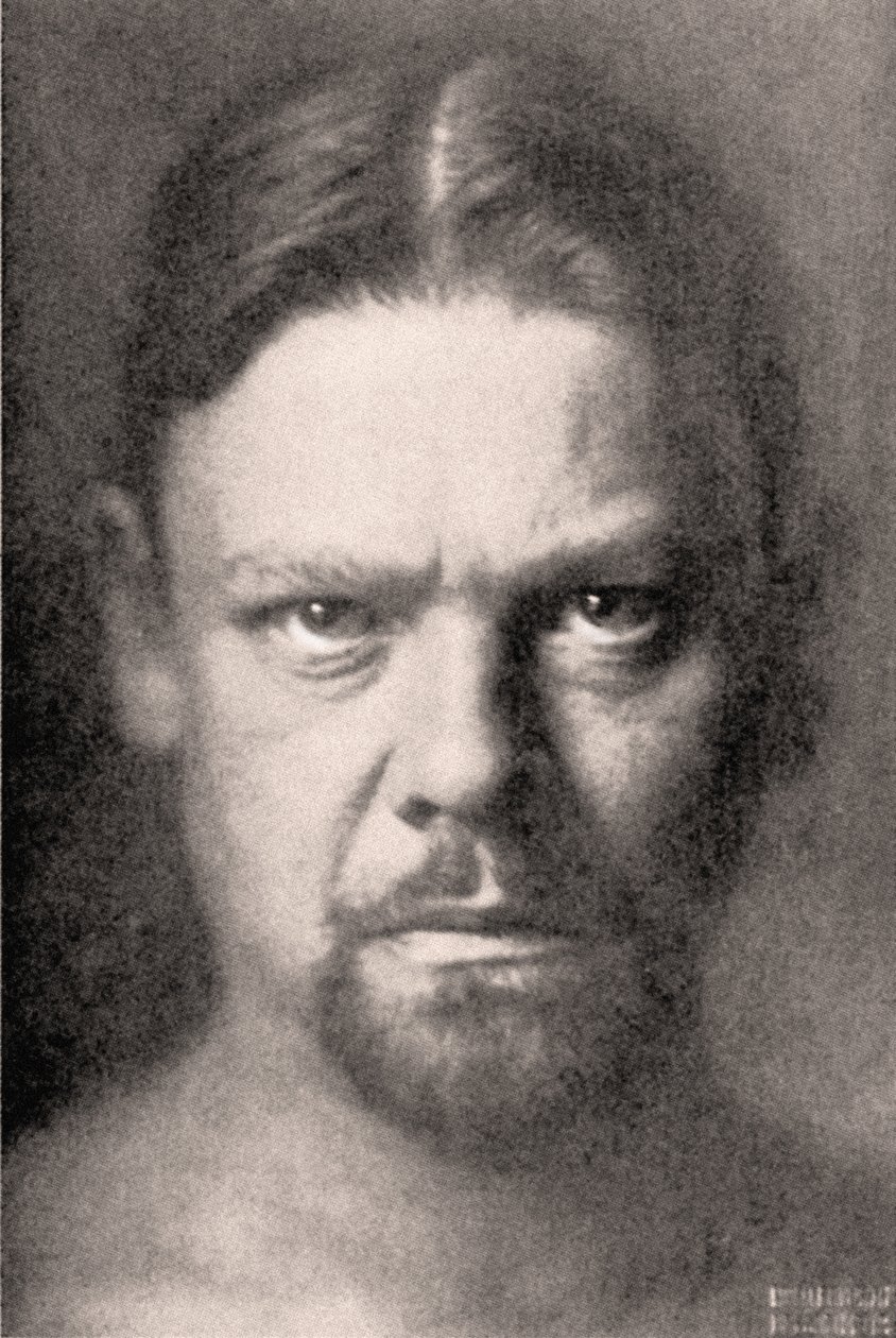 Sascha Schneider 1904的自画像（纸上石墨） 作者 萨沙施耐德