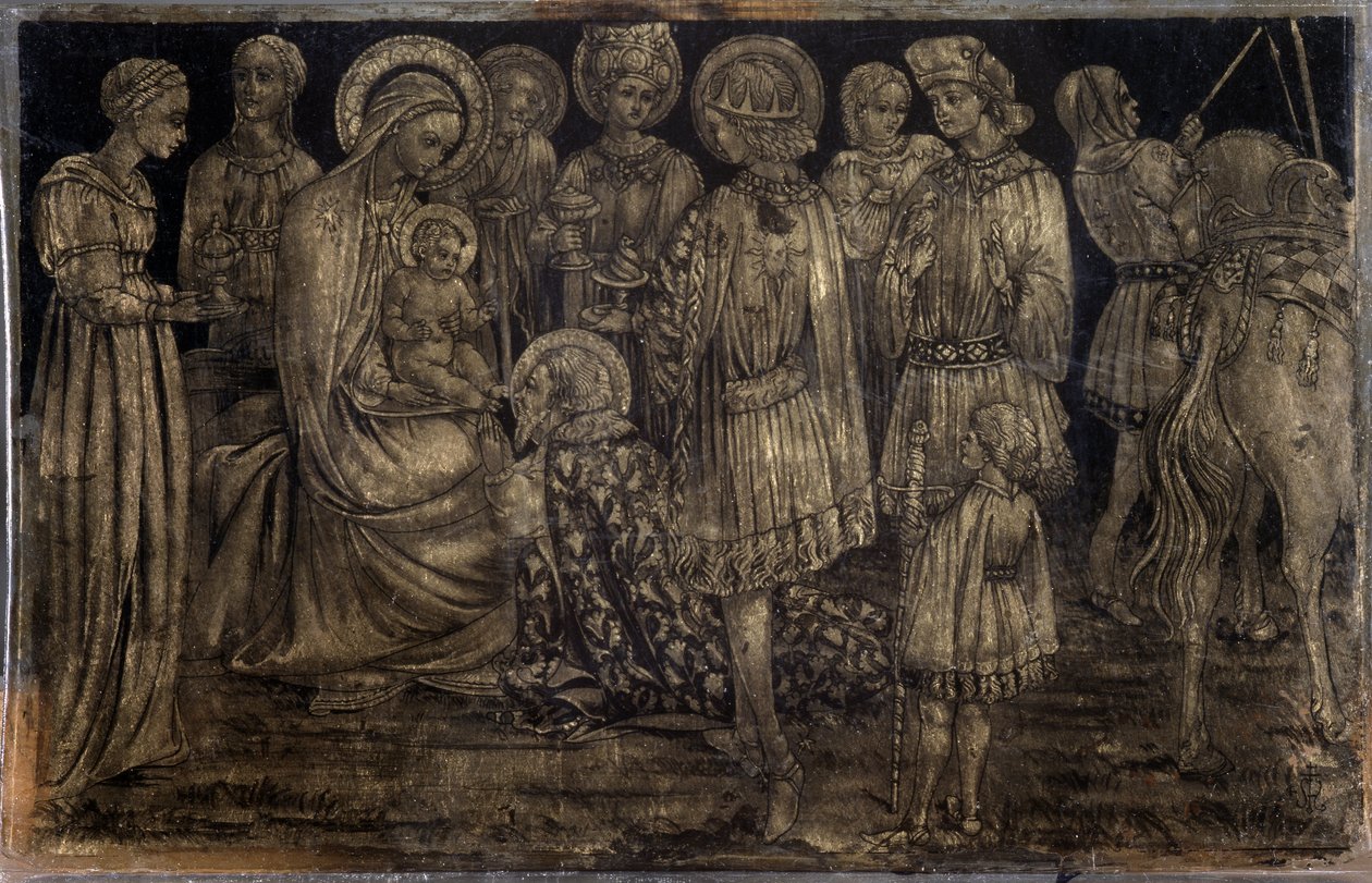 萨塞塔（Sassetta，1392-1450）绘画《东方贤士的崇拜》尺寸 29x46 厘米 马赛装饰艺术与时尚博物馆 作者 萨塞塔（c.1392 1450）