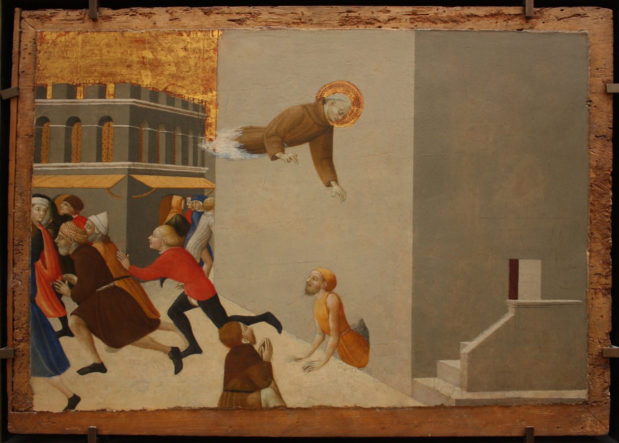 有福的拉涅利（Ranieri）从佛罗伦萨监狱（Borgo del Santo Sepolcro Altarpiece，1437-1444）中解救了穷人 作者 萨塞塔