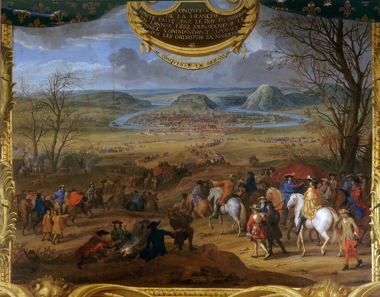 波旁亲王康德（Bourbon-Conde）称为大康德（1621-1686），弗朗什-孔特（Franche Comte）的康德的行动 作者 勒·孔戴