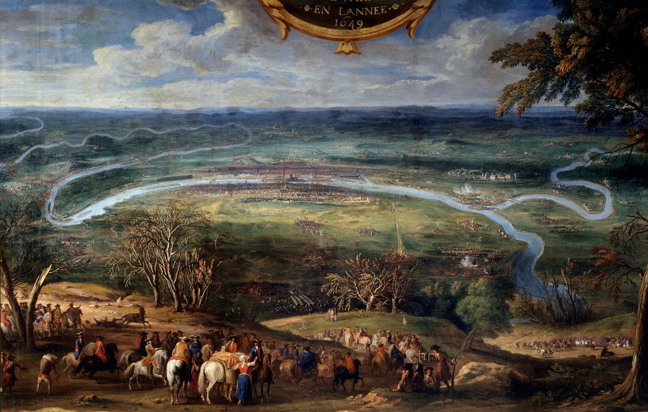 波旁王朝的路易二世，康德亲王（Bourbon-Conde）（Grand Conde）（1621-1686）的行动，1649年在弗朗德时期对巴黎的封锁 救世主Le Conte（Leconte，Le Comte，Lecomte）（1659-1694）的画作 17世纪 尚蒂伊，康德博物馆 作者 勒·孔戴