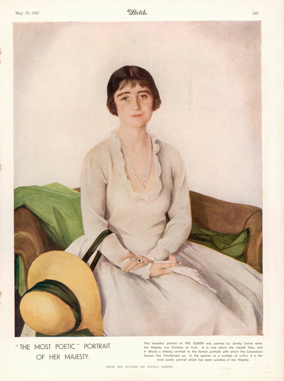 伊丽莎白女王陛下肖像（1900-2002），选自《素描 作者 萨维利·索林