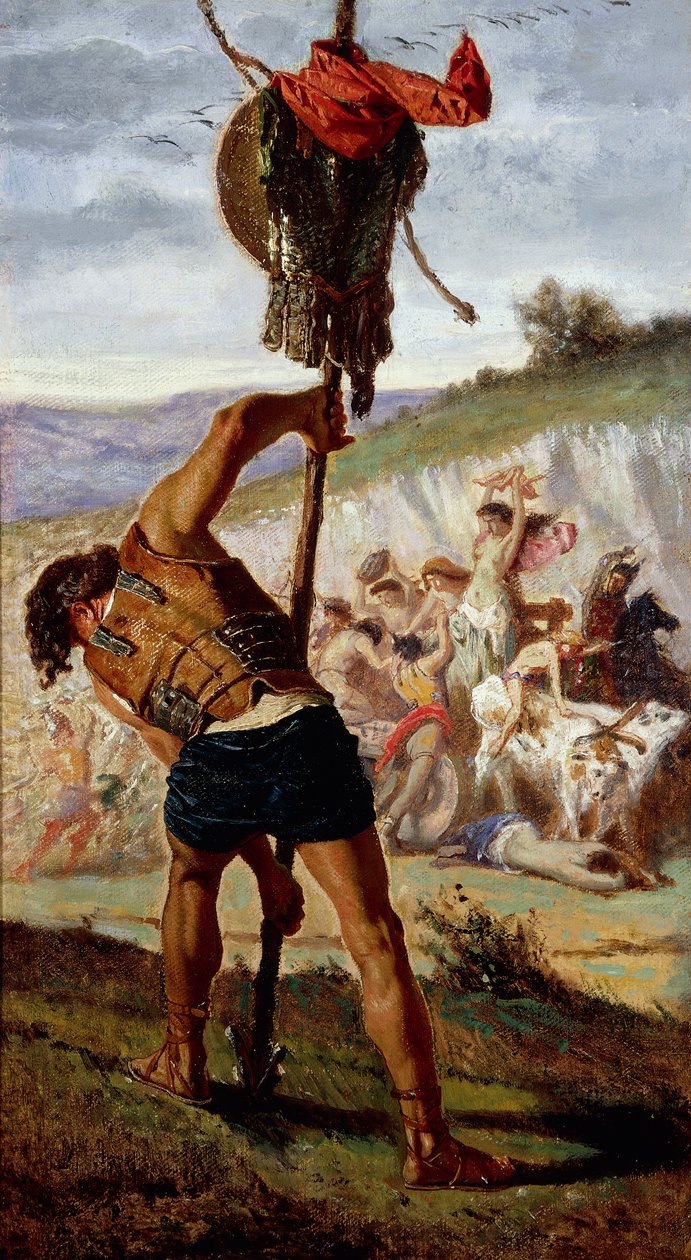 马里奥的胜利的研究，由Francesco Saverio Altamura（1822-1897），布面油画，234x352厘米 作者 萨维里奥·阿尔塔穆拉（Saverio Altamura）