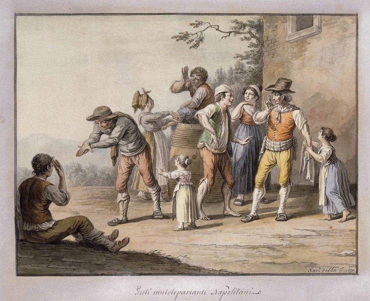 新城市主义者向聋哑人打手势；那不勒斯的相互手势，1815年 作者 Saviero Xavier della Gatta