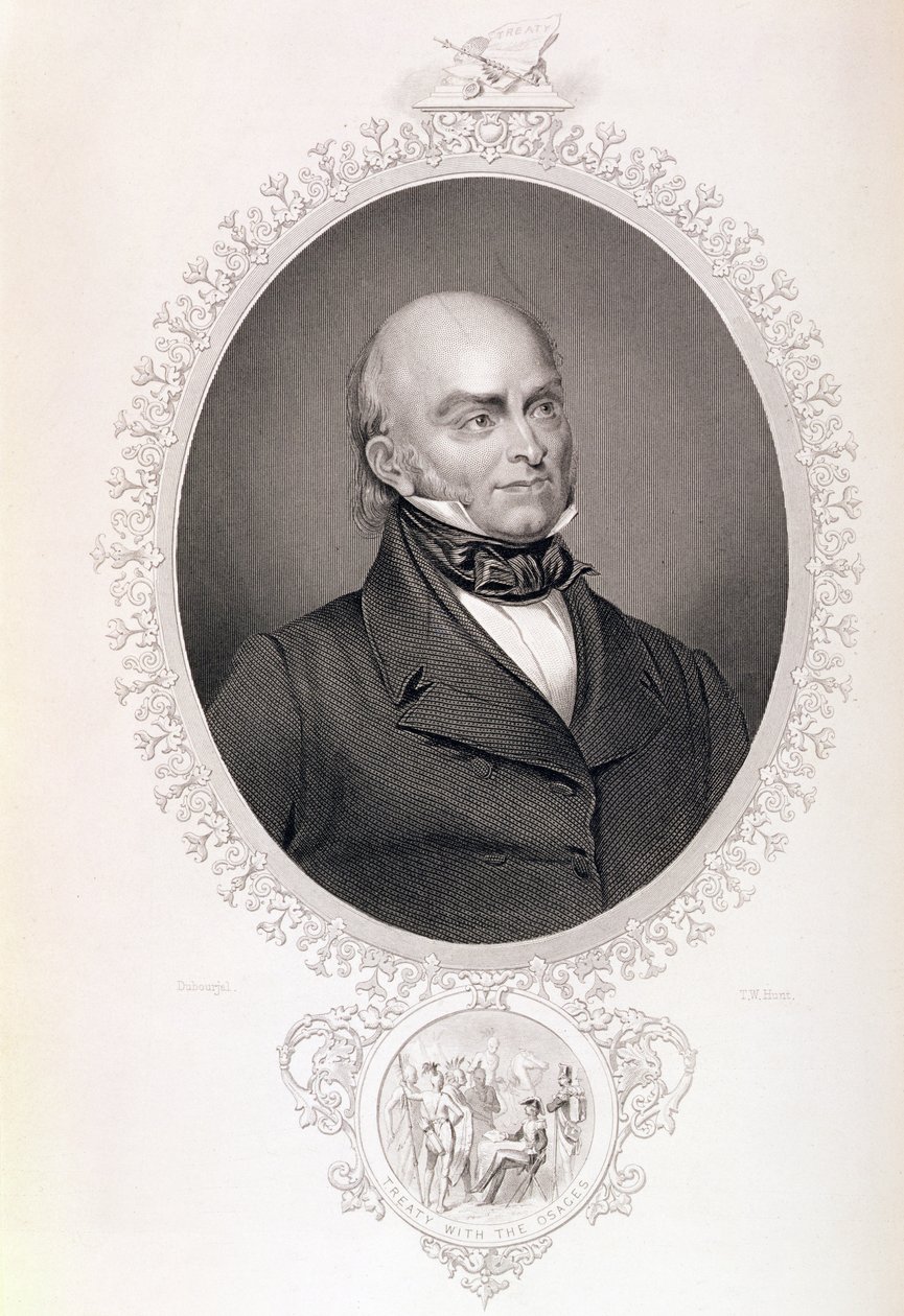 John Quincy Adams，来自“美国历史”，Vol。二，由TW Hunt雕刻的Charles Mackay 作者 Savinien Edme Dubourjal