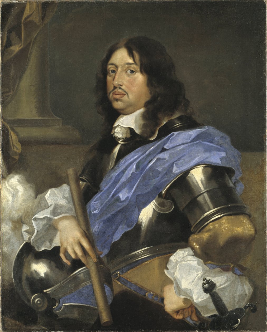 瑞典国王查理十世-古斯塔夫--瑞典国王查理十世-古斯塔夫（1622-1660）的肖像，作者是Bourdon, Sebastien（1616-1671）。布面油画。尺寸：102x82厘米。斯德哥尔摩国家博物馆 作者 塞巴斯蒂安·波登（Sebastien Bourdon）