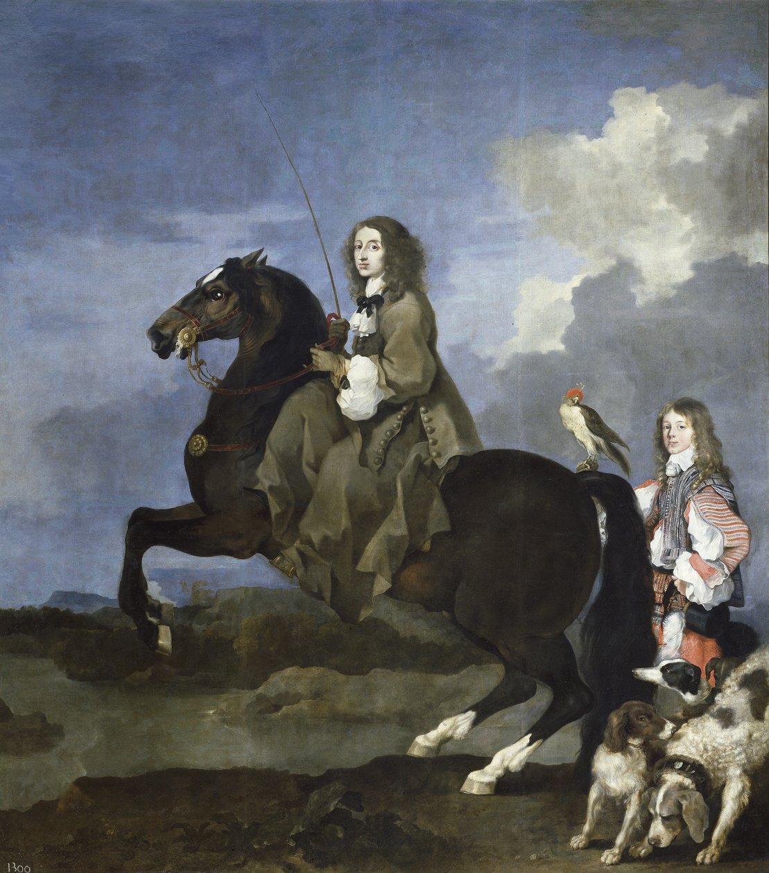 1656-1654年在骑马上瑞典女王克里斯蒂娜（1626-1689）的肖像 作者 塞巴斯蒂安·波登（Sebastien Bourdon）