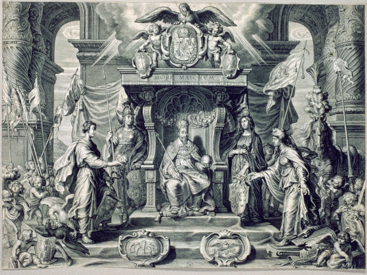 Ligeza的哲学论文与Sigismund III（1566-1632）1628的肖像 作者 骂亚当·博尔斯维特