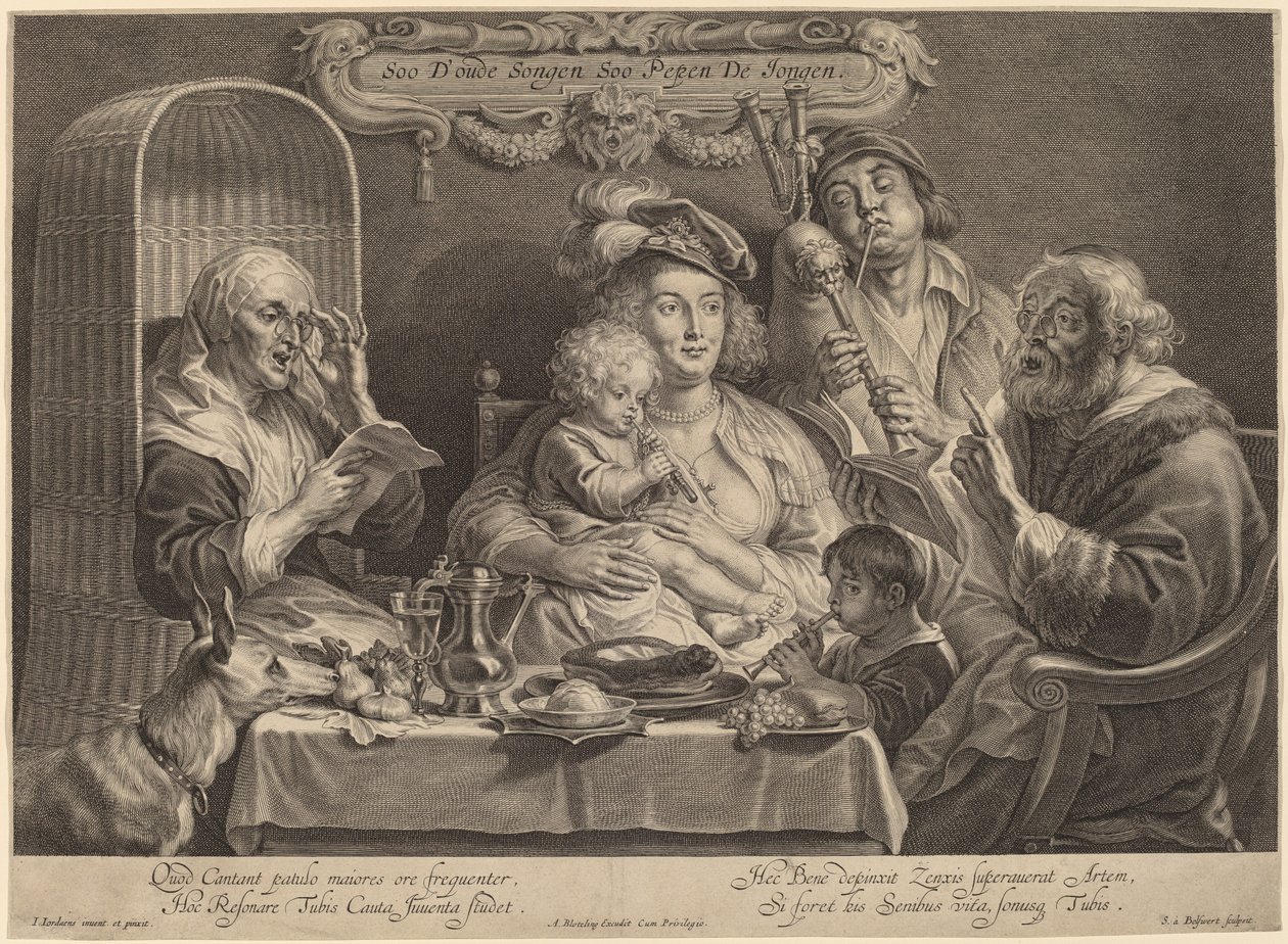 家庭音乐会（老人唱，年轻人啭） 作者 在 Jacob Jordaens 之后骂 Adams Bolswert