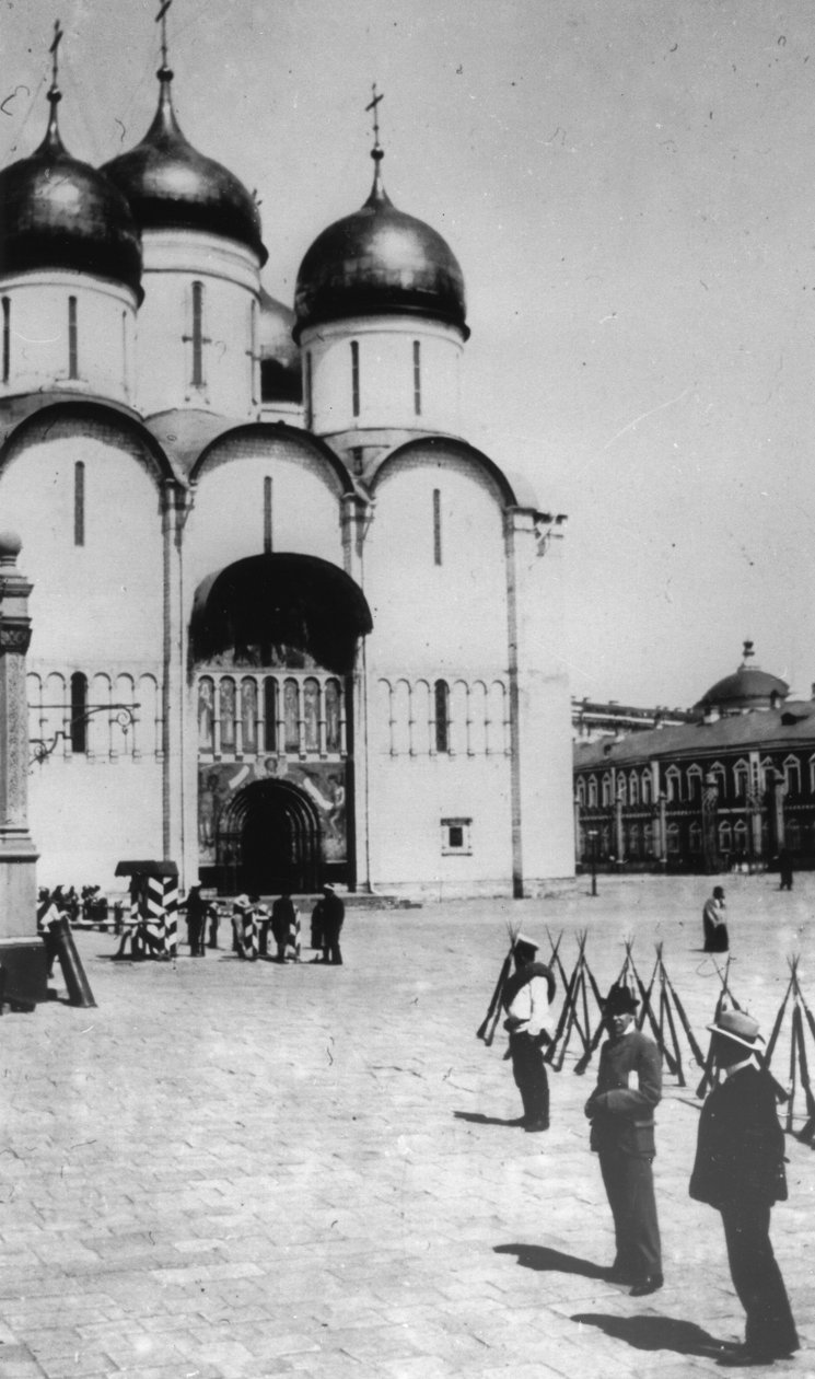 圣母安息大教堂在莫斯科克里姆林宫，俄罗斯，1883年。 作者 舍勒·纳布霍尔兹公司