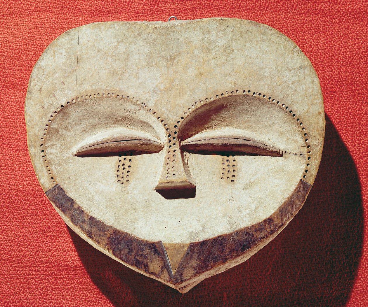 Janus 面具，Kwele 人口，刚果（彩绘木材） 作者 非洲学校