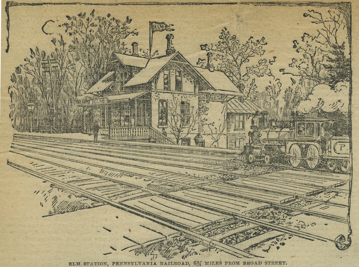Elm Station, West Philadelphia, Pennsylvania Railroad, USA (litho) 作者 美国学校