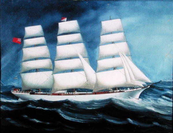 海上的 "Ben-Lee "号（布面油画 作者 学校英华