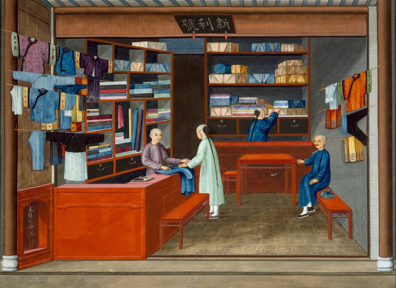 服装店（纸上水粉画） 作者 学校中文