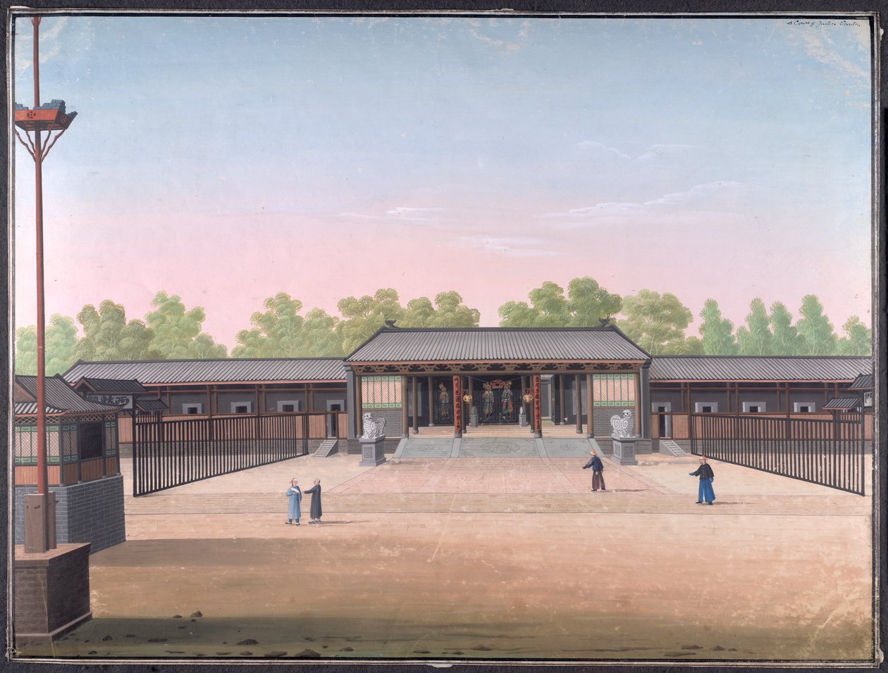 广州法院（纸上不透明水彩画） 作者 学校中文