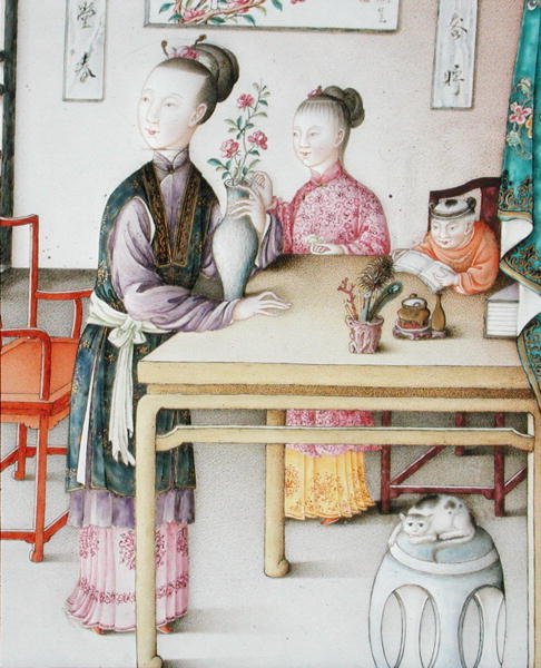 乾隆时期广州御用画板的细节 作者 学校中文