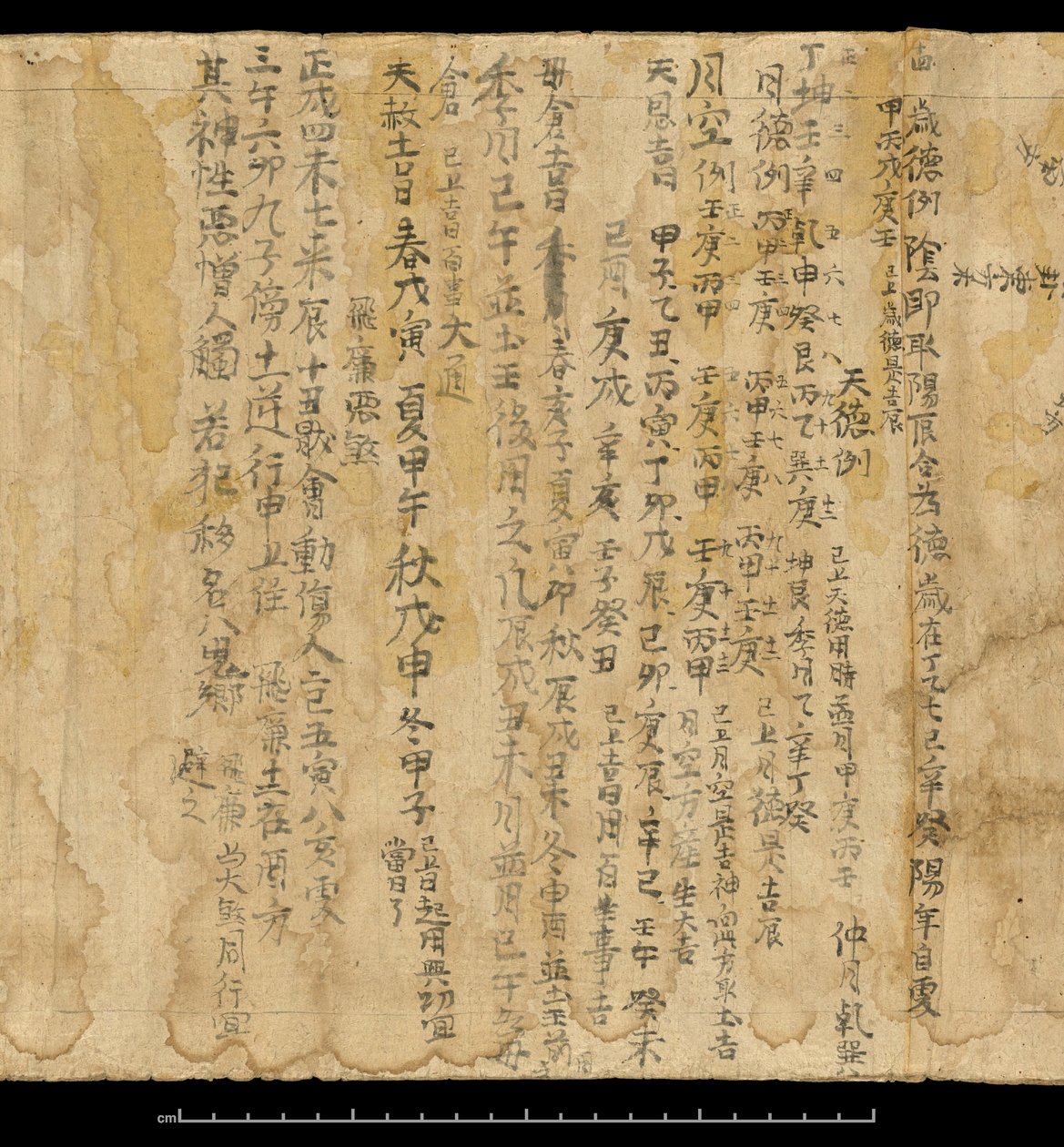 占卜文本，中国敦煌莫高窟，约 978 年（纸本水墨画） 作者 学校中文