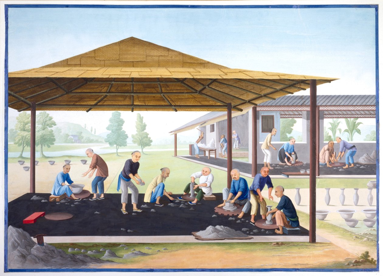 造型花瓶和碗，约 1825 年（纸面水粉画） 作者 学校中文