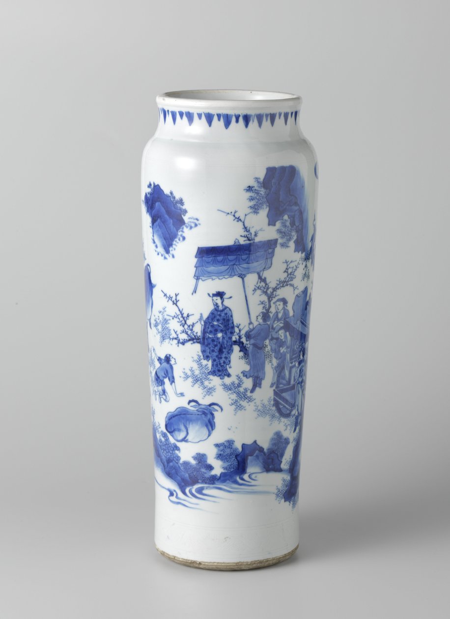 罗尔瓦根（Rolwagen）的人物在连续的风景中，c。 1635-50（彩绘瓷器） 作者 学校中文