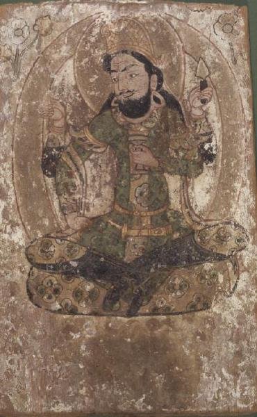 丝绸之神 Roustem，中国突厥斯坦，公元前 6-7 世纪（木板绘画） 作者 学校中文