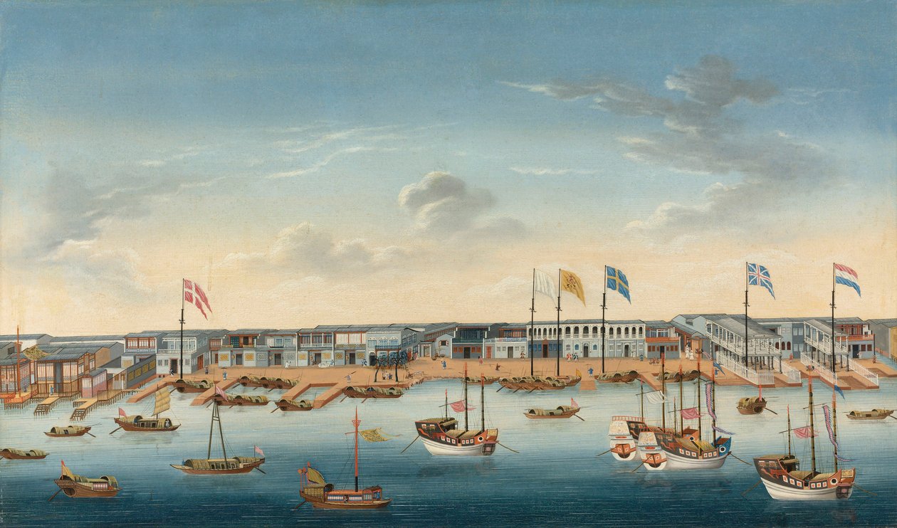 1780年，广州的香港人（布面油画） 作者 学校中文