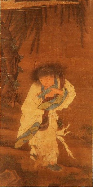 韩山仙人（绢本水墨彩绘 作者 学校中文