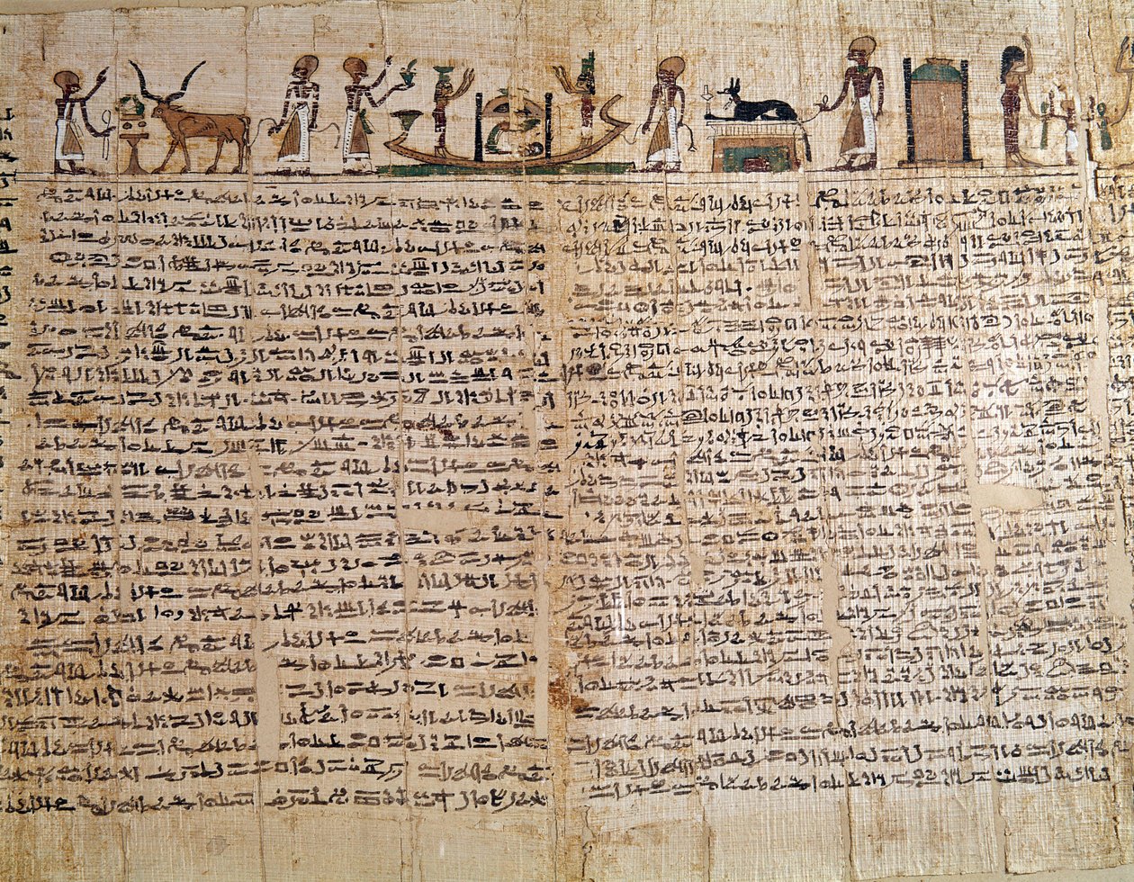 埃及古代。亡灵之书的纸莎草。低级时代。巴黎，卢浮宫博物馆 - 埃及古代：亡灵之书的纸莎草。晚期，卢浮宫博物馆，巴黎 作者 埃及学校