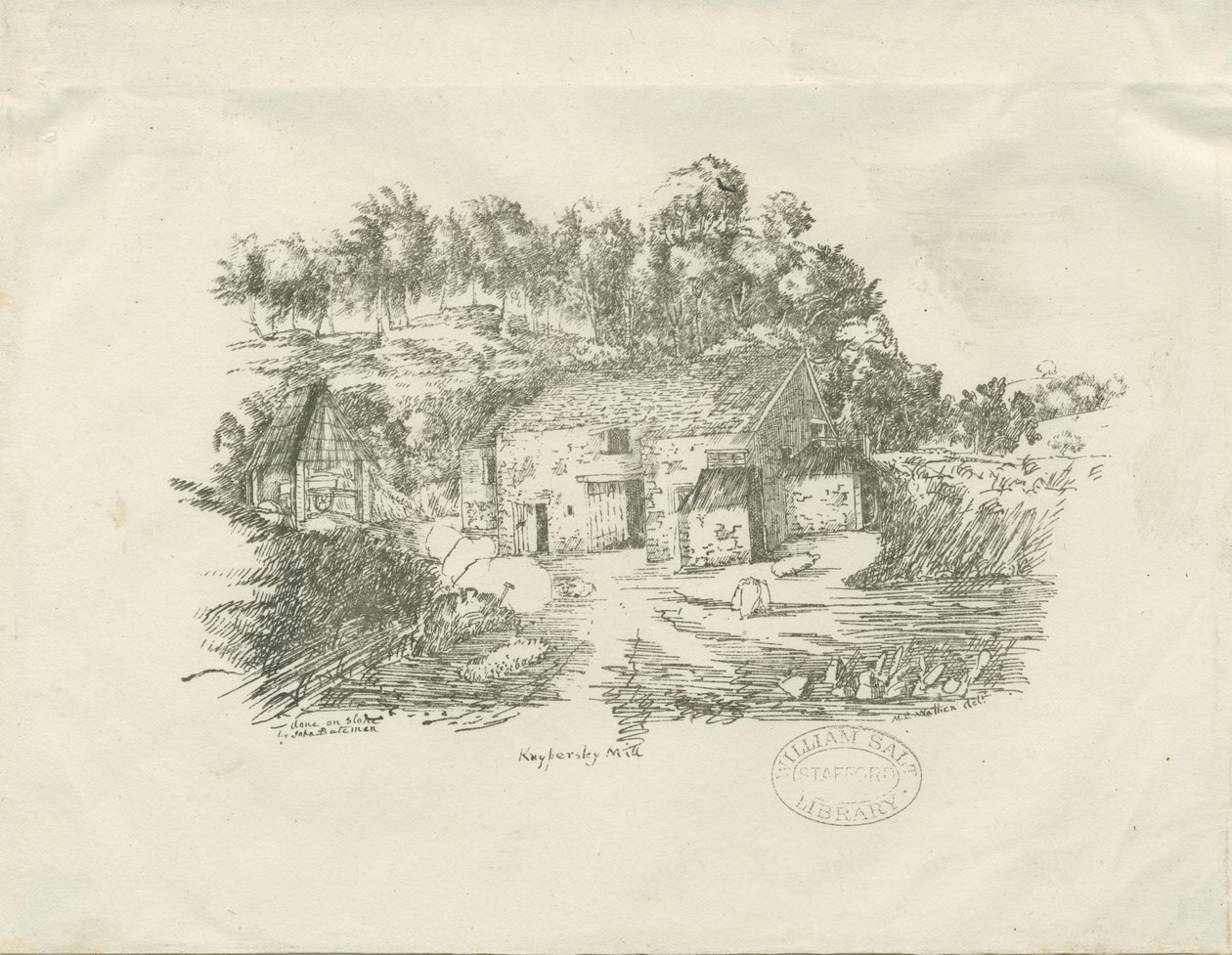 Biddulph - Knypersley Mill: 石版画（虚线），[约1826年] （印刷品 作者 学校英语