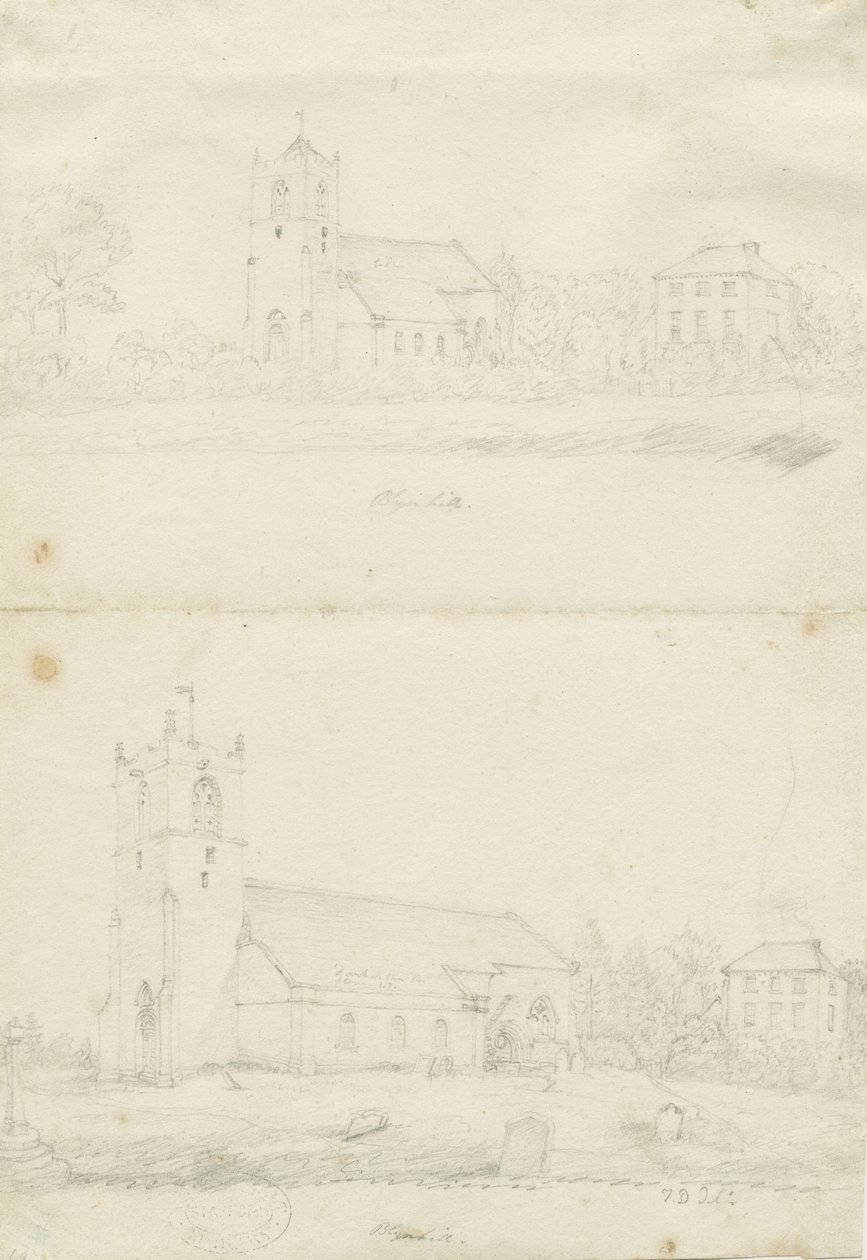 布莱姆希尔教堂：铅笔画，nd [1797]（绘图） 作者 学校英语