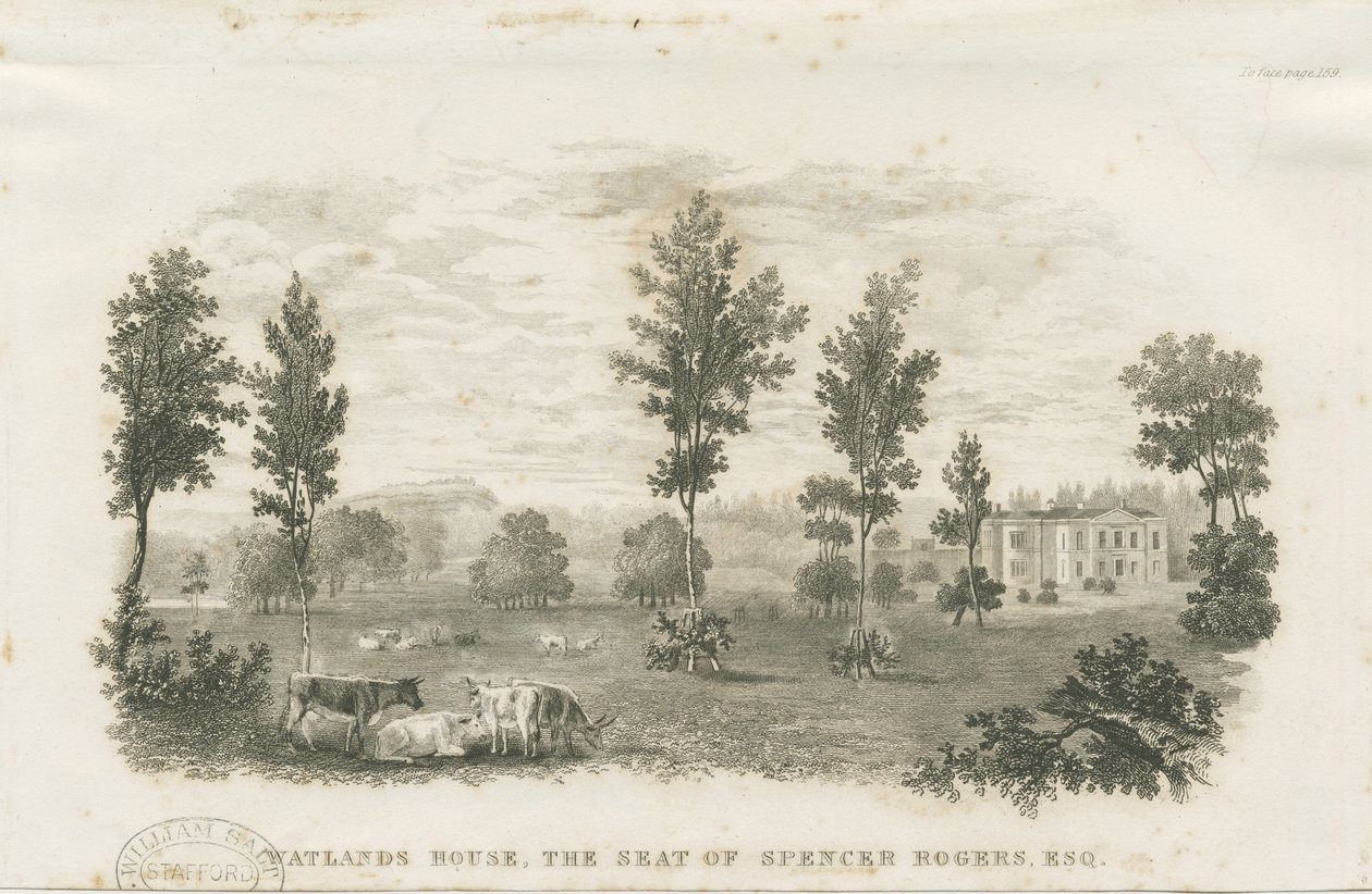 Burslem - Watlands House：雕刻，nd [?19世纪] (打印) 作者 学校英语